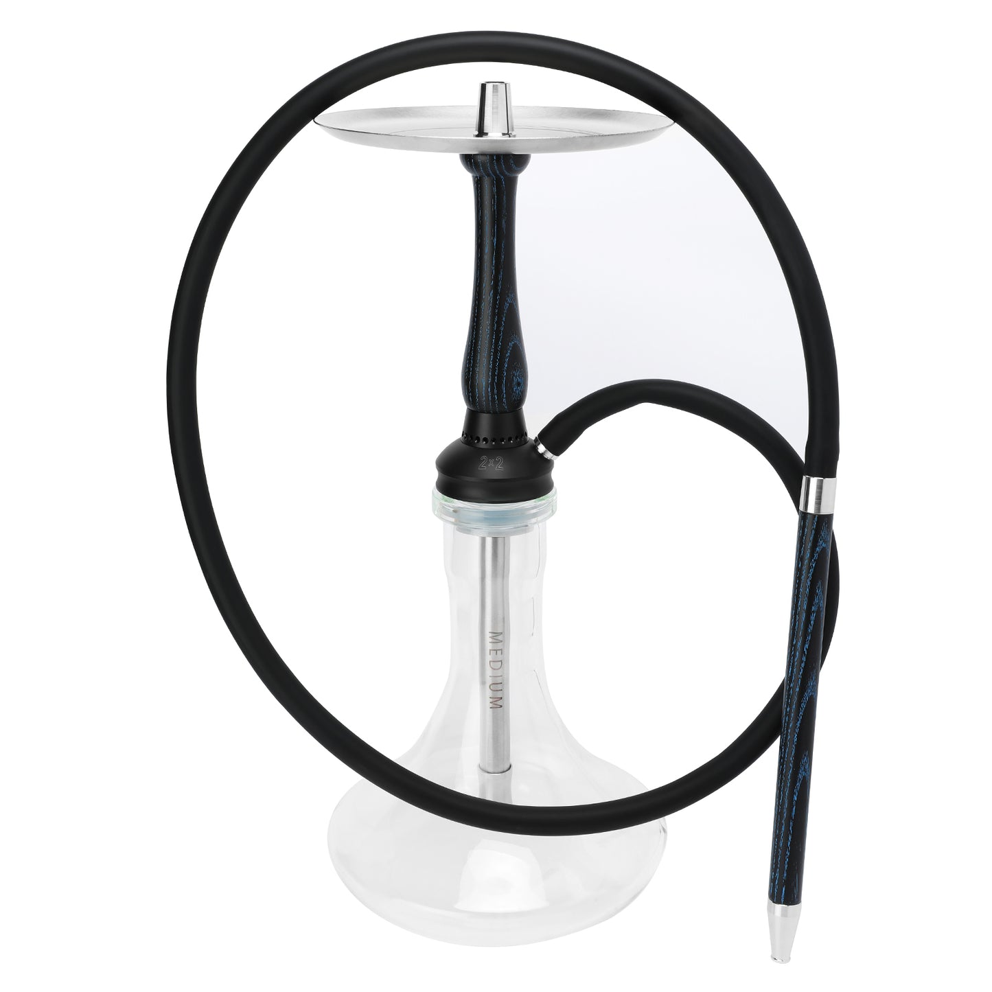 2 x 2 Medium Hookah - Medium Blue Full Set