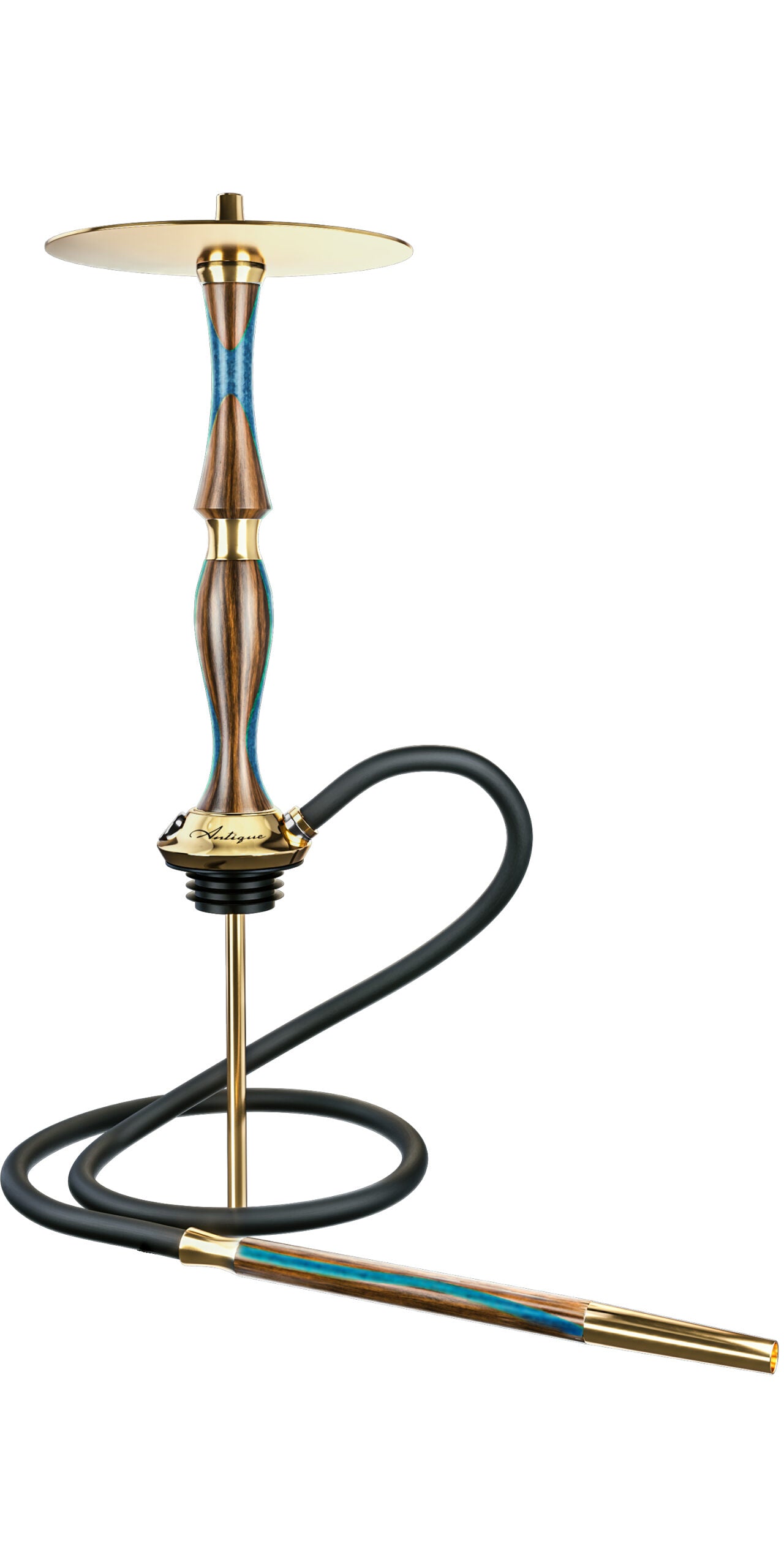 Mr Wood Hookah Antique Glamour Blue Brass