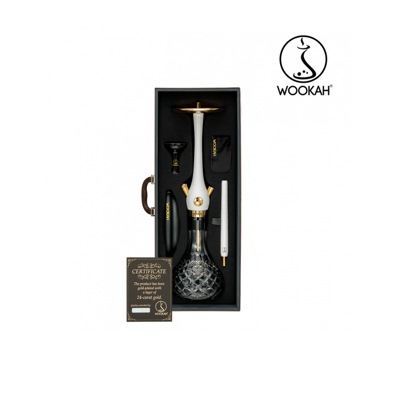 24k Gold Plated WOOKAH Check Black White Nox Set