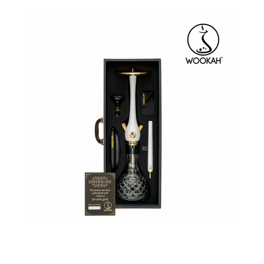 24k Gold Plated WOOKAH Check Black White Nox Set