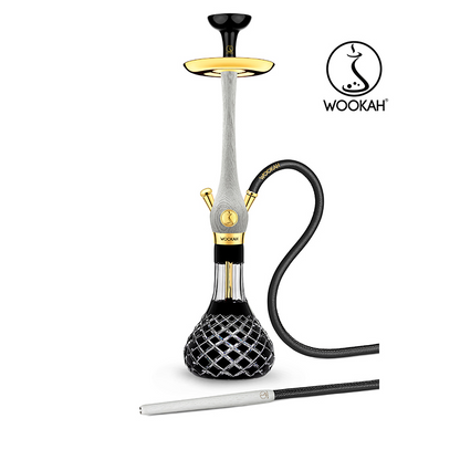 24k Gold Plated WOOKAH Check Black White Nox Set