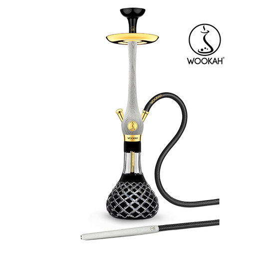 24k Gold Plated WOOKAH Check Black White Nox Set