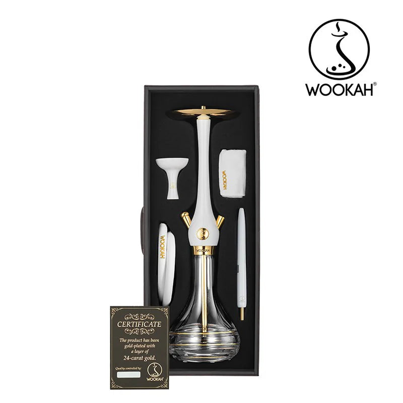 24k Gold Plated WOOKAH Royal White Set
