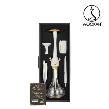 24k Gold Plated WOOKAH Royal White Set