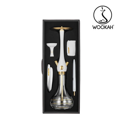 24k Gold Plated WOOKAH Royal White Set