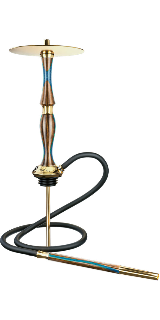 Mr Wood Hookah Antique Glamour Blue Brass
